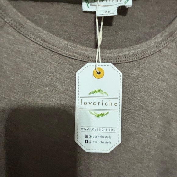 LoveRiche Taupe Long-sleeves with Ruffles On Sleeves 2X - Picture 4 of 4